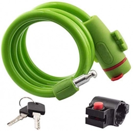 XYXZ Bike Lock XYXZ Cycling Lock high Security Padlock Door Lock Bike Cycle Heavy Duty Coil Combination Security Lock Steel Spiral Cable Bicycle Lock (Color : Green)