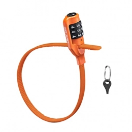 YANGLI Accessories YANGLI WanLiTong Bike Cable Lock Multi Stable Bicycle Helmet Lock Password Cycling Lock Fit For MTB Road Bike (Color : Orange)