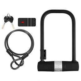 YANGMAN-L Accessories YANGMAN-L Bike U Lock, High Security D Shackle Bike Lock with 1.2M Steel Flex Cable And Sturdy Mounting Bracket for Bikes Bicycle Motorbikes Motorcycles