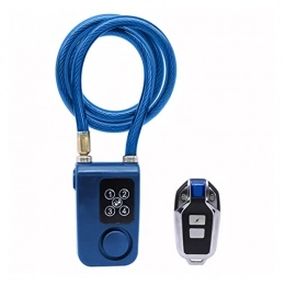 YANGQING QIAOMIN Anti-Theft Smart Bike Lock Wireless Remote Control Portable Bicycle Cycling Security Alarm Cycling Security Alarm For Outdoor (Color : Blue)