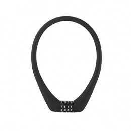 YDHWY Accessories YDHWY Bicycle Combo Lock Silicone Integrated Steel Braided Cable 4 Digits Resettable Light Weight Compact Size (Color : Black)