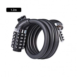 Yiwu Cycling Security Password Lock Bike Bicycle 5 Letters Code Lock Bicycle Accessories Combination Coiled Bike Steel Cable Lock (Color : 1.2m)