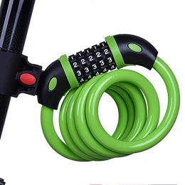 YLiansong-home Accessories YLiansong-home Bike Locks Universal Bicycle 5-digit Code Lock Bicycle Road Bike Lock Riding Equipment for Mountain Bike (Color : Green, Size : 1.2x120cm)