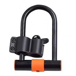YQG Bike Lock YQG Gate Bike U Lock, Strong Security Pick-resistant Lock for Mountain Bicycle Motorbike, Includes 2 Keys, Mounting Bracket and Steel Cable Security