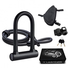YQG Bike Lock YQG Heavy Duty Bike Lock, Bike lock Strong Security U Lock with Steel Cable Bike Lock Combination Anti-theft Bicycle Bike Accessories for, Road, Motorcycle, Chain-STYLE (Color : STYLE 1)