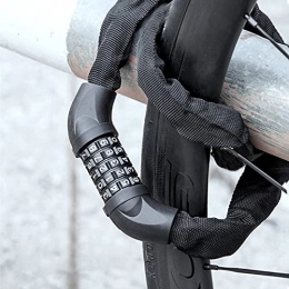 YUANMAO Bicycle Lock Portable Electric Combination Bicycle Chain Lock for Mountain Bike Black