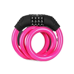 yuzheng Accessories yuzheng Portable 4 Digit Code Anti-Theft Bike Lock Stainless Steel Cable Bicycle Security Lock MTB Road Bike Cable Lock Bike Accessories (Color : Pink)