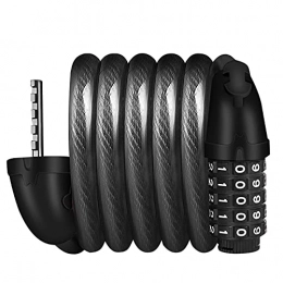 YXXJJ Bike Lock YXXJJ Security lock Mountain Bike Lock 5 Digit Code Combination Security Electric Cable Lock Anti-theft Cycling Bicycle Locks Bicycle Accessories Durable and easy to install. (Color : Black(150cm))