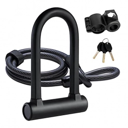 YXXJJ Accessories YXXJJ Security lock Strong Security U Lock with Steel Cable Bike Lock Combination Anti-theft Bicycle Bike Accessories for MTB, Road, Motorcycle, Chain Durable and easy to install. (Color : STYLE 7)