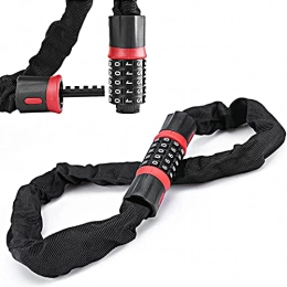 YYQQ Bike Chain Lock Heavy Duty, Scooter Lock Anti Theft, 5-Digit Resettable Combination Bicycle Lock Heavy Duty Anti-Theft Bike Chain Lock Best for Bicycle, Motorcycles, Scooters, Outdoors, 90cm