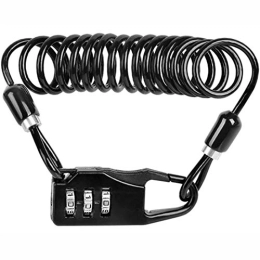 ZBQLKM Bike Lock ZBQLKM Bike Lock Cable, High Security 3 Digit Resettable Combination Bicycle Lock, for Cycling Outdoors, 2.6 * 1000mm (black)