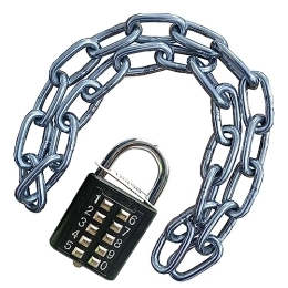 zeng Accessories zeng Bike Chain Lock, with Combination Lock and Tempered Chain for Motorcycles, Bike, Generator, Gates, Outdoor Furniture(6x500mm)