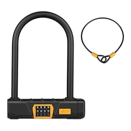 ZHANGLE Accessories ZHANGLE Bicycle Lock U-Shaped 4 Digit Coded Lock Bicycle Security Lock MTB Road Bike Cycling Lock Cycling Accessories