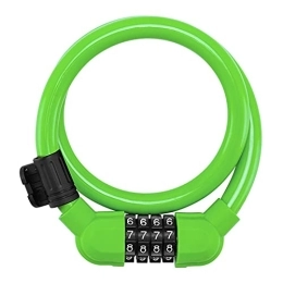 ZHANGLE Bike Lock ZHANGLE Universal Motorcycle Bicycle Security Lock with Lock Bracket Mountain Bike Steel Cable Padlock Cycling Accessories (Color : Green)