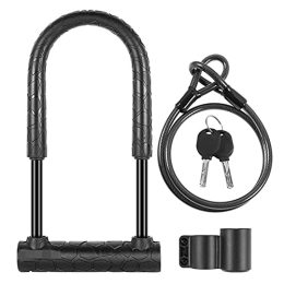 ZHANGQI Accessories ZHANGQI jiejie store Anti-Theft Secure Bike Lock Steel MTB Road Bicycle Cable U Lock With 2 Keys Motorcycle Scooter Cycling Accessories (Color : 058 Lock Set)