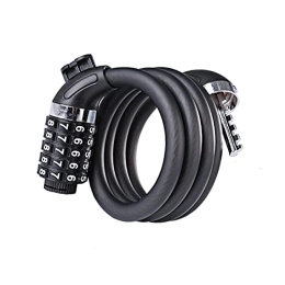 ZHANGQI Accessories ZHANGQI jiejie store Bicycle Lock Coiled Bike Steel Cable Lock Anti-theft Cycling Password Code Lock Motorcycle Electric Bicycle Accessories (Color : Black-1.2m)