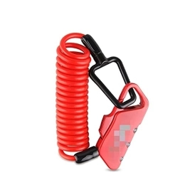 ZHANGQI Accessories ZHANGQI jiejie store Mini Bike Lock 1200mm Fold Backpack Cycling Helmet Bicycle Cable Lock 3 Digit Combination Anti-theft Bike Bicycle Lock (Color : Red)