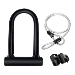 ZHANGQI Accessories ZHANGQI jiejie store Security U Cable Bike Lock With 4Ft Flex Bike Cable And Sturdy Mounting Bracket Fit For Road Bike Mountain Bike Folding Bike (Color : Black)