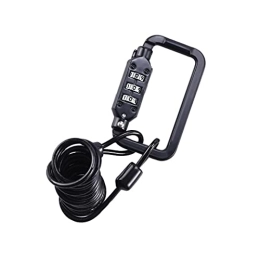 zhangxin Accessories zhangxin Bicycle Lock Helmet Code Lock 1.2m Cable Combination Lock Carabiner for Motorcycle Bicycle Helmet Lock (Colour Name : Black, Size Name : 1.2m)