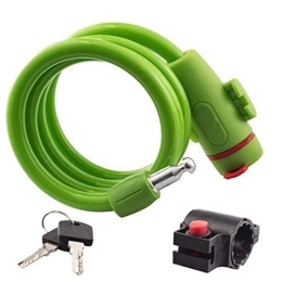 ZNQPLF Accessories ZNQPLF Bike Lock With Keys Lock Alloy Anti-Theft Strong Bicycle Chain Lock Mount Bracket Bike Lock (Color : Green)