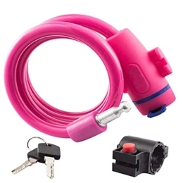 ZNQPLF Accessories ZNQPLF Bike Lock With Keys Lock Alloy Anti-Theft Strong Bicycle Chain Lock Mount Bracket Bike Lock (Color : Pink)