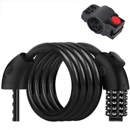 ZNQPLF Bike Lock ZNQPLF Mountain Bike Lock 5 Digit Code Combination Lock Anti-theft Cycling Bicycle Locks Bicycle Accessories (Color : Black(150cm))