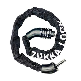 ZUKKA Bike Lock ZUKKA Bike Chain Lock, 5 Digit Resettable Combination Password Bicycle Lock, Heavy Duty Anti-Theft Cycling Cable Locks
