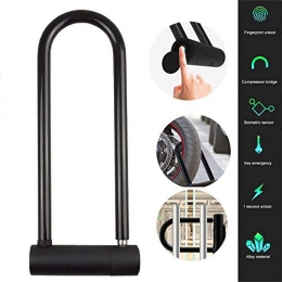 ZXASDC Bike Lock ZXASDC Bike U Lock, Duty High Security D Shackle Bike Lock for Bikes Bicycle Motorbikes Motorcycles Lightweight and Portable for Bicycle Tricycle Scooter Gate With Fingerprint Recognition
