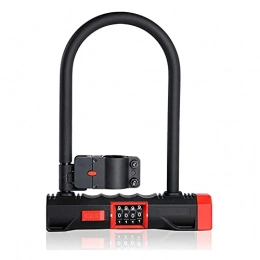 ZXN Accessories ZXNRTU Secure & Portable Bicycle Lock Heavy Duty 4-Digit Bicycle Bike Combination U-Lock