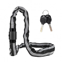 ZZHH Accessories ZZHH Bicycle Chains Lock Anti-theft Safety Bike Lock With Key Reinforced Alloy Steel Motorcycle Cycling Chains Cable Lock (Color : BLACK)