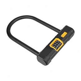 ZZHH Accessories ZZHH Bicycle Lock U-Shaped 4 Digit Coded Lock Bicycle Security Lock MTB Road Bike Cycling Anti-Theft Lock Cycling Accessories (Color : BLACK)
