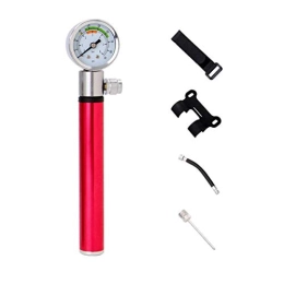 Shmtfa Accessories 88PSI Floor Pumps, Portable Lubrication Bicycle Pump, Hand Pump With Ball Needle and Pressure Gauge for Bikes, Ball, Inflatable Boat, Swim Ring (Red)