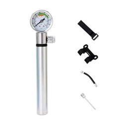 Shmtfa Bike Pump 88PSI Floor Pumps, Portable Lubrication Bicycle Pump, Hand Pump With Ball Needle and Pressure Gauge for Bikes, Ball, Inflatable Boat, Swim Ring (Silver)