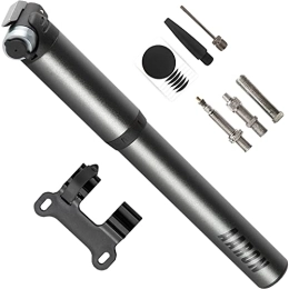 AARON Accessories AARON Pocket One Frame Pump Bicycle Pump for All Valves Compact Air Pump Small, Lightweight and Portable High Pressure Hand Pump 100 PSI / 7 Bar Mini Pump Wheel Pump Grey