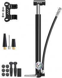 ACACIA  Acacia Portable Mini Floor Bike Pump with Pressure Gauge and High Pressure 130 PSI Aluminum Alloy Mini Bicycle Pump Fits Presta and Schrader Valve and No Adapter Needed