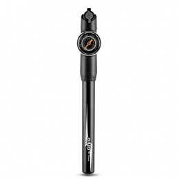 AFCITY Accessories AFCITY Bike Pump 120psi Road Mountain Bike Pump Tire Air Inflator Portable Cycling Pump With Pressure Gauge Black Silver for Road Mountain Bikes (Color : Black, Size : 2.1 x 26.5cm)