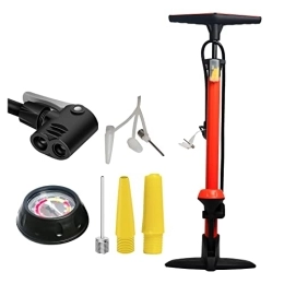 Fozobaiy Bike Pump Air pump bicycle all valves, 160 PSI, 11 bar floor air pump with pressure gauge, bicycle hand air pump for French valves and adapter, floor pump for mountain bike, MTB, length 61 cm (orange)