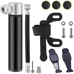 AlfaView Bike Pump,Portable Mini Bicycle Tire Air Hand Pump,120 PSI Bicycle Air Pump with Universal Schrader and Presta Valve,Free Patch Kit,Frame Mounted Air Pump for Various Bicycle Tires and Balls