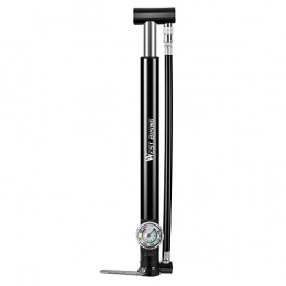 Aluminum Alloy 130PSI Bicycle Pump Manual Bike Pump with Pressure Gauge Cycling Air Inflator Portable Size for Bike Accessories All Type of Bike (Black)