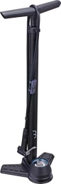 BBB Cycling Bike Pump BBB Cycling AirSteel Bike Pump | Floor Pump with Gauge | Hand Pump with DualHead 3.0 Universal for Presta Dunlop and Schrader | BFP-27 | Black