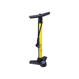 BBB Cycling  Bbb Cycling Bike Floor Pump with Display Bar / PSI High Pressure Foot Tyres Inflator One Size AirBoost BFP-21, Yellow / Black, 62 cm