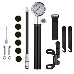 BESPORTBLE Bike Pump BESPORTBLE Bike Tire Repair Tool Kit with Mini High Pressure Gauge Pump Glueless Patch Kit (Black)