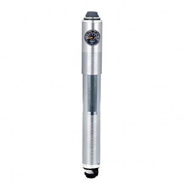 BGROESTWB Bike Pump BGROESTWB Frame Mounted Pumps Mini Portable Strap Aluminum Alloy With Barometer Riding Equipment Mountain Road Bike Pump Portable Bicycle Pump (Color : Silver, Size : 230mm)