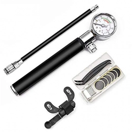 Sarahjers-Sport Bike Pump Bicycle Air Pump Track Pump High Pressure 210 PSI Mini Bike Pump Fits Presta And Schrader Tire Bicycle Tire Pump For Bikes, football, 2 Pack Bicycle Accessories ( Color : Black , Size : 197*21mm )