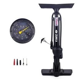 ZUKKA Accessories Bicycle Pump for All Valves Powerful Air Pump with Pressure Gauge Black for Bicycle Basketball Motorcycle Handle Removable