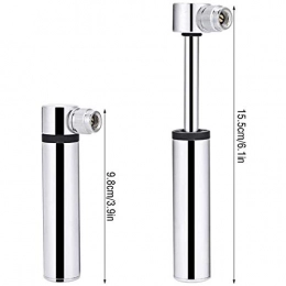 CPAZT Bike Pump Bicycle pump mini pump floor pump, portable air pump for Presta for race mountain bike 120psi (with tire repair kit and ball needle), Silver YCLIN (Color : Silver)