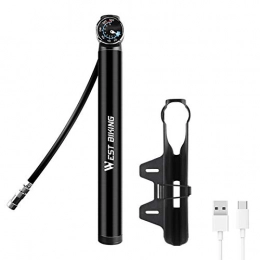 fuguzhu Accessories Bike Floor Pump, Portable Mini Bicycle Tire Pump, with Pressure Gauge and High Pressure Foldable 120 PSI Bike Pump, Fast Tire Inflation for Road, Mountain, BMX Bike, Fits for Presta & Schrader