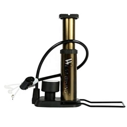 Zyj-Cycling Pumps Accessories Bike Foot Activated Floor Pump With Gauge Cycle Air Pump Mini Portable Portable 80PSI Bike Bicycle Tire Floor Pump (Color : Gold)