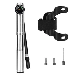 Xiaolizi Bike Pump Bike Hand Pump, High Volume Pressure Gauge 300PSI, Accurate Barometer Display, Flexible Hose & Pump Nozzle, Frame Mount / Strap, Fits Presta / Schrader Valve, Ball Pump Needle