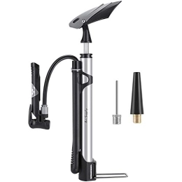 Bds Bike Pump Bike Portable Aluminum Alloy 140PSI Air Supply Inflator Bicycle Pump To Inflate Fork Shock Fits Presta Schrader Gauge Bleeder Foldable Hose Cycling Equipment Accessories